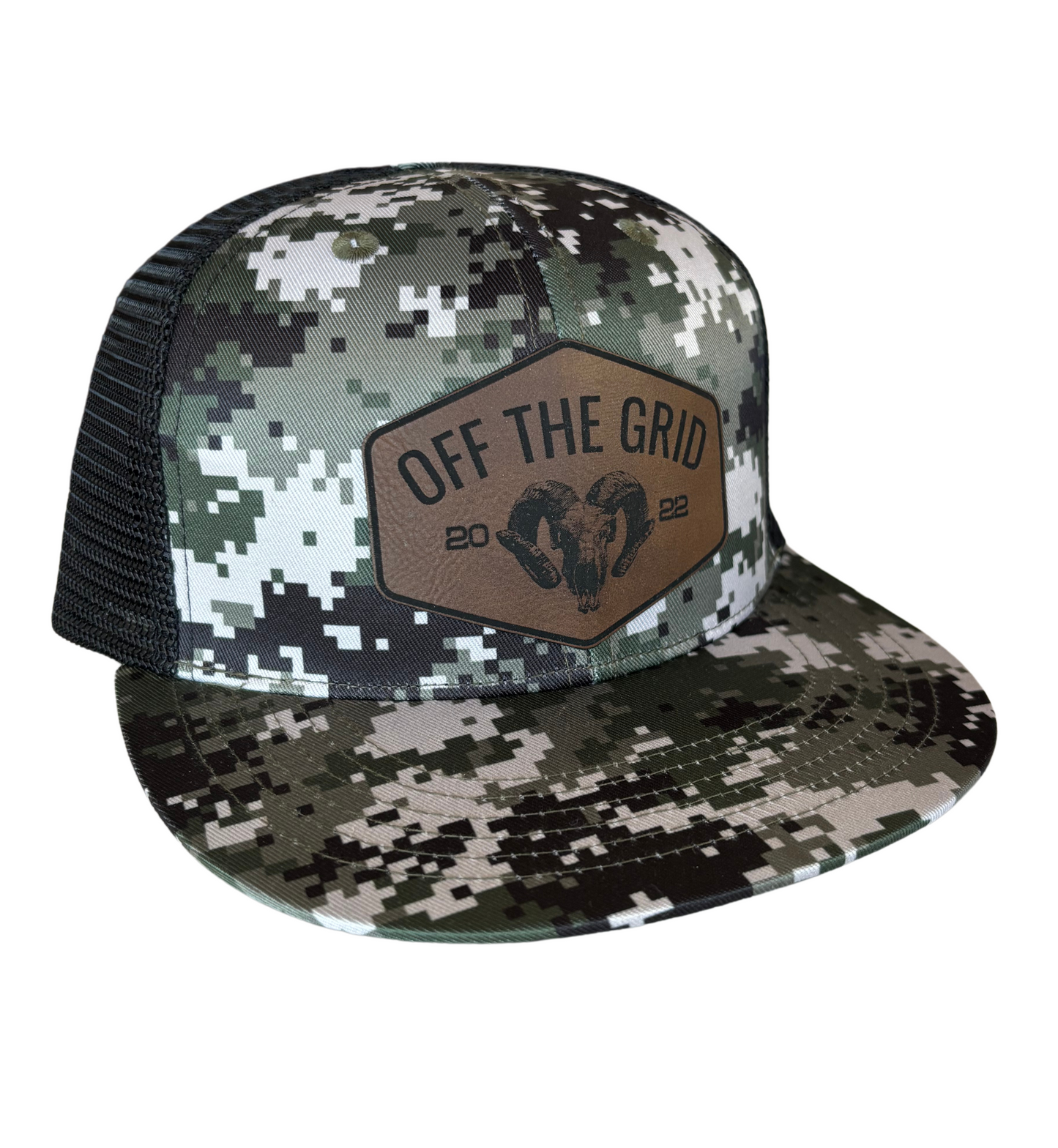 CAMO RAM FLAT BRIM SNAPBACK HAT
